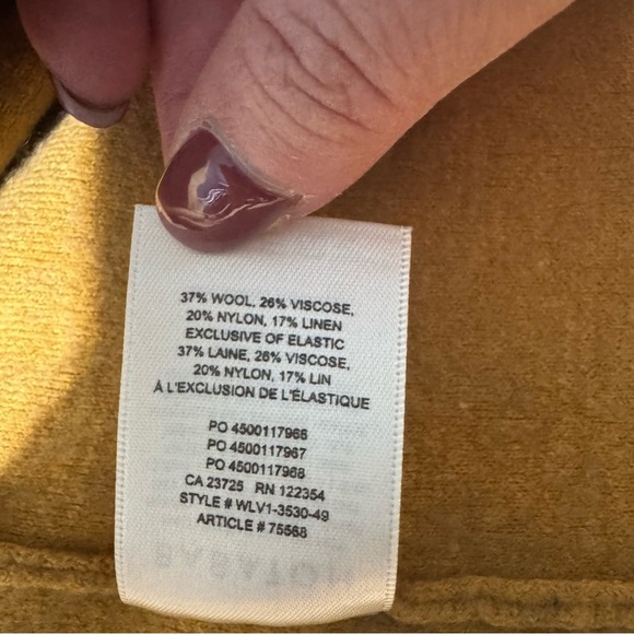 Aritzia Babaton LANCE Cardigan Wool Linen Blend Mustard Yellow Size Small - Picture 7 of 13